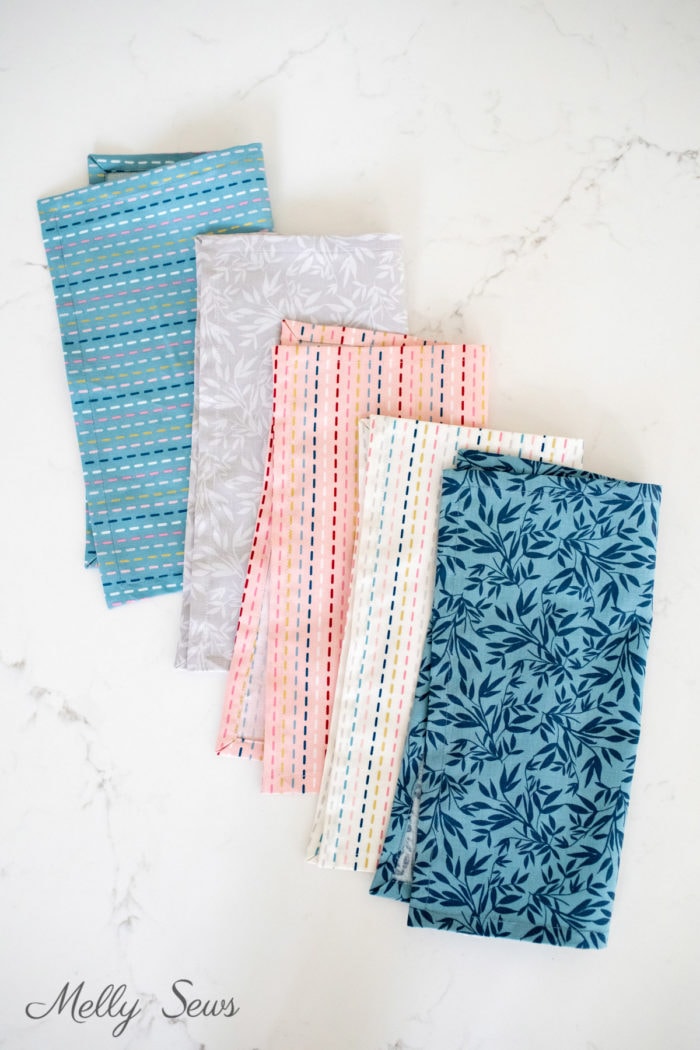 Assorted DIY cloth napkins