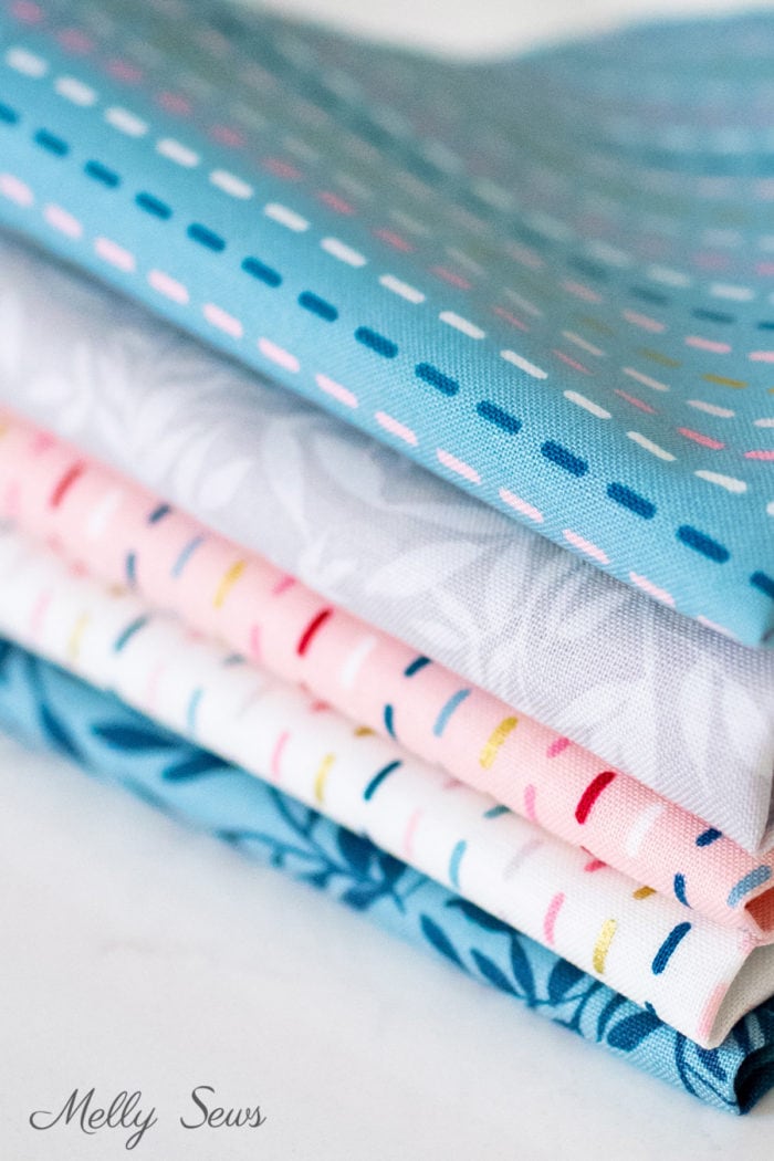 A stack of handmade cloth napkins