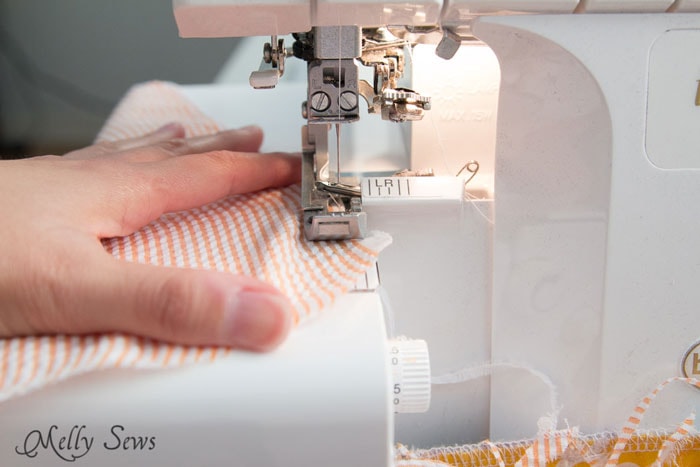 Sewing a rolled hem - napkins - Melly Sews