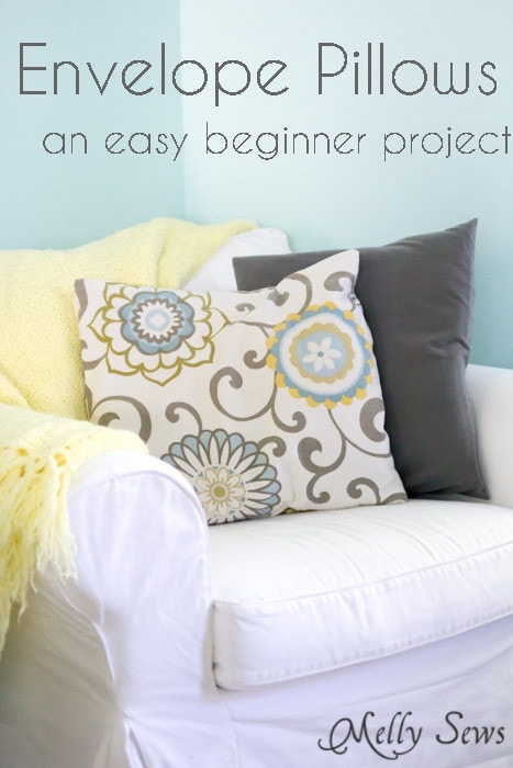 How to sew an Envelope Pillow Cover - an Easy beginner project - Learn to Sew with Melly Sews - Beginner Sewing Projects