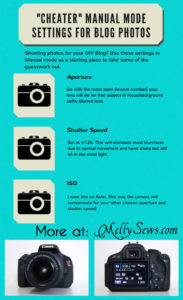 Easy "Cheater" Manual Mode Camera Settings for Blog Photos - Melly Sews Tech Tips