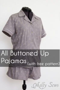 Sew a Ladies Pajama Top and shorts with FREE patterns (for a limited time) from Melly Sews