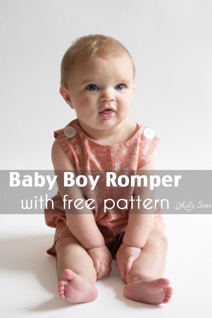 Baby boy romper pattern - FREE - with a VIDEO tutorial as well as pictures - Melly Sews