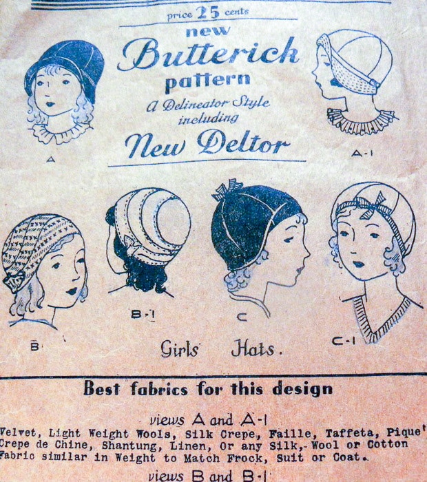 1920s Butterick New Deltor Cloche Hat Pattern - Most Expensive Sewing Patterns - Melly Sews