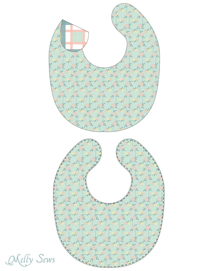 Step 2 - Sew a Drool Bib with a FREE baby bib pattern - Melly Sews 