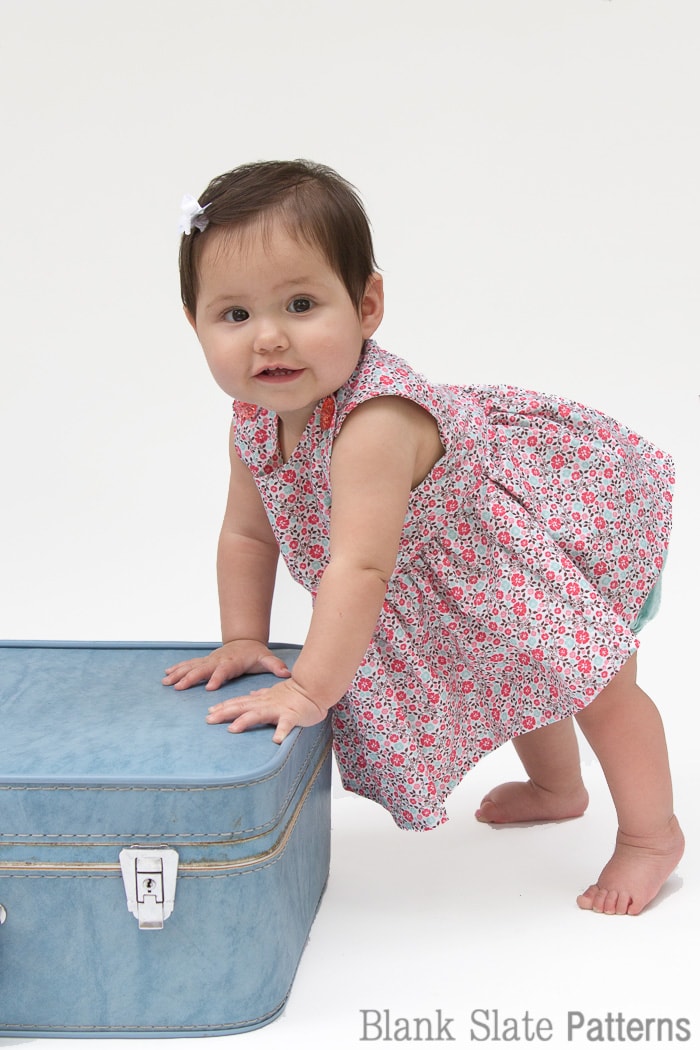 I can think of so many fabrics to use for this! - Super cute button shoulders - Sew a Baby Dress with a Free Pattern - Melly Sews 