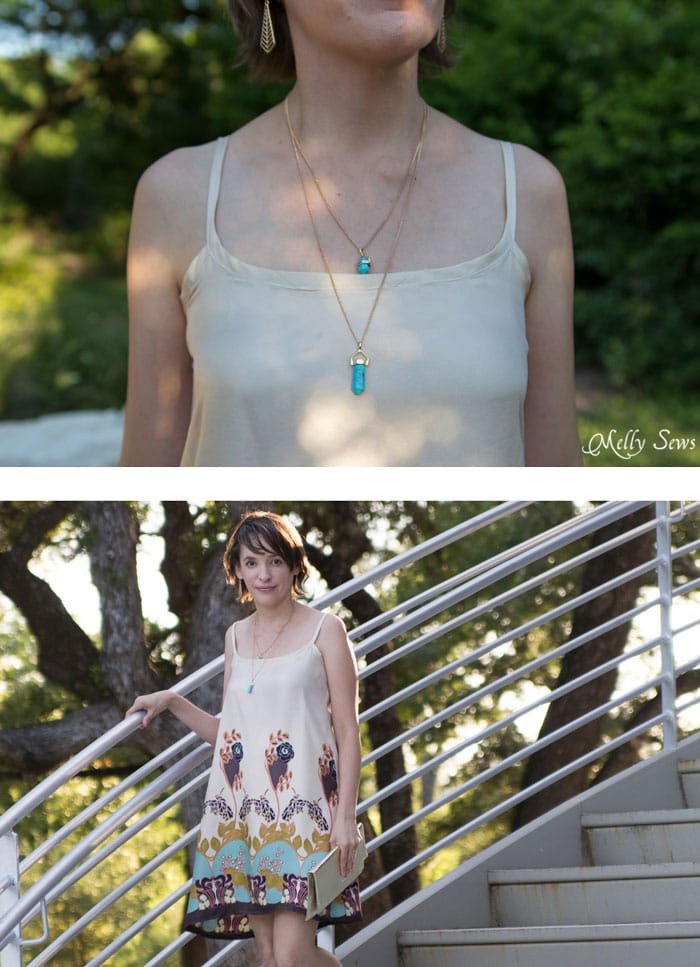 Neck detail - Summer Slip Dress Tutorial - Sewing Pattern by Melly Sews