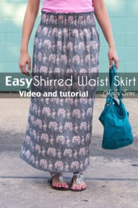 Make a stretch waist skirt from woven fabric with elastic thread shirring - Melly Sews