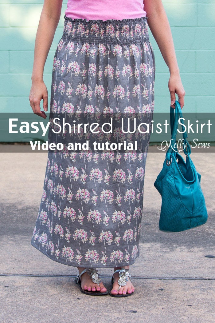 How to Sew with Elastic Thread - Shirred Skirt Tutorial - Melly Sews