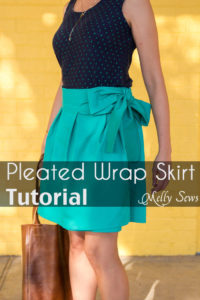 DIY Pleated Wrap Skirt - Sew a Pleated Mini Skirt with this easy tutorial - no buttons or zippers needed! - Melly Sews