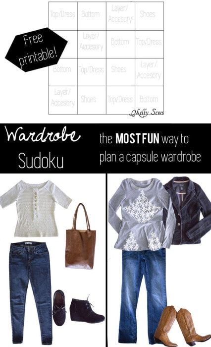 Wardrobe Sudoku - Free download for wardrobe sudoku - a fun way to plan a capsule wardrobe - looks like fun!