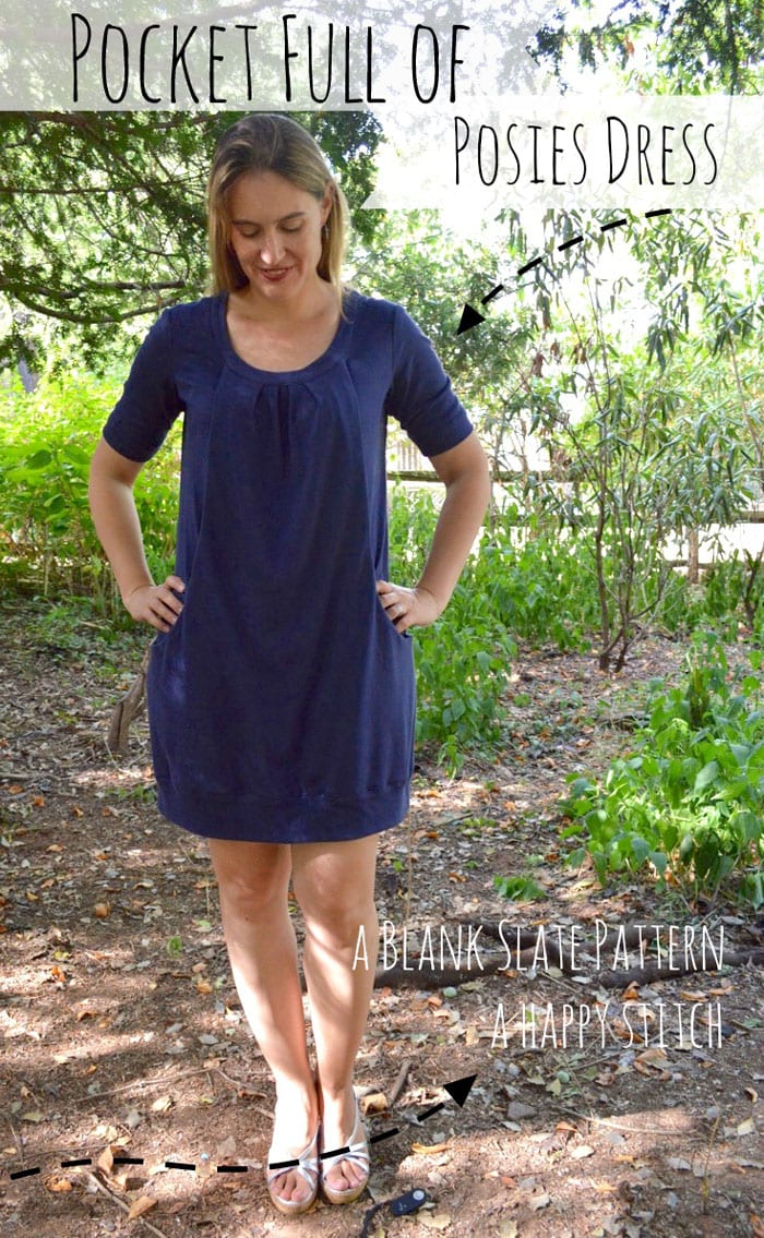 Pocket Full of Posies knit dress sewing pattern by Blank Slate Patterns sewn by A Happy Stitch