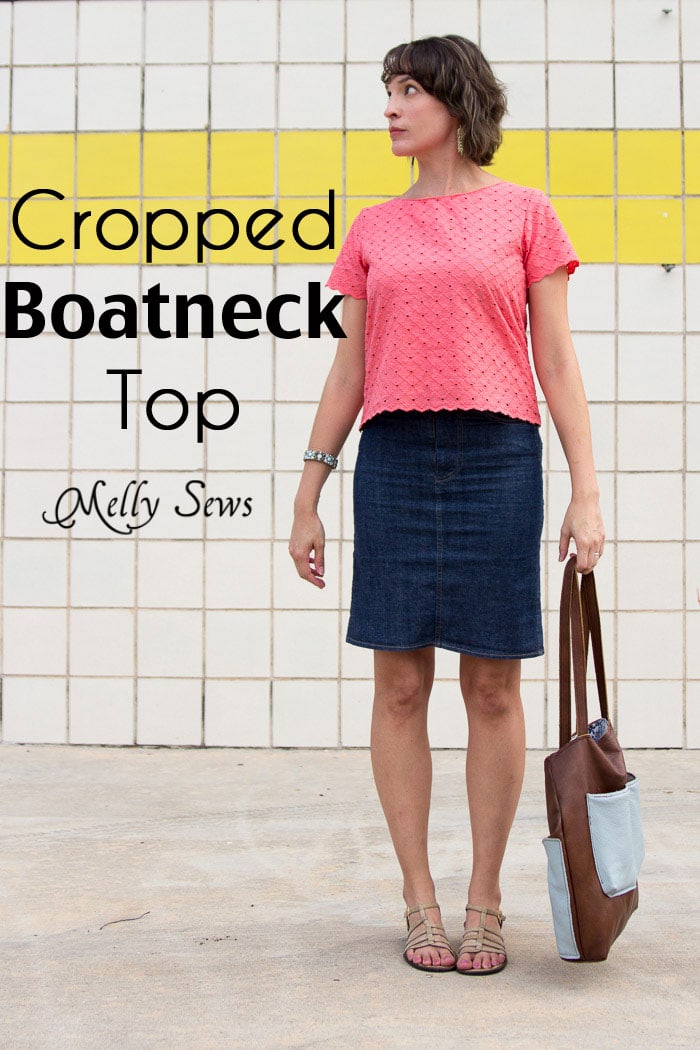 Cropped Boatneck sewn with Shoreline Boatneck pattern by Blank Slate Patterns - Melly Sews
