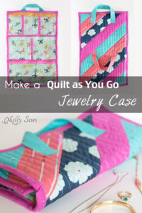 Sew a jewelry bag - learn how to quilt as you go - video instructions and tutorial by Melly Sews