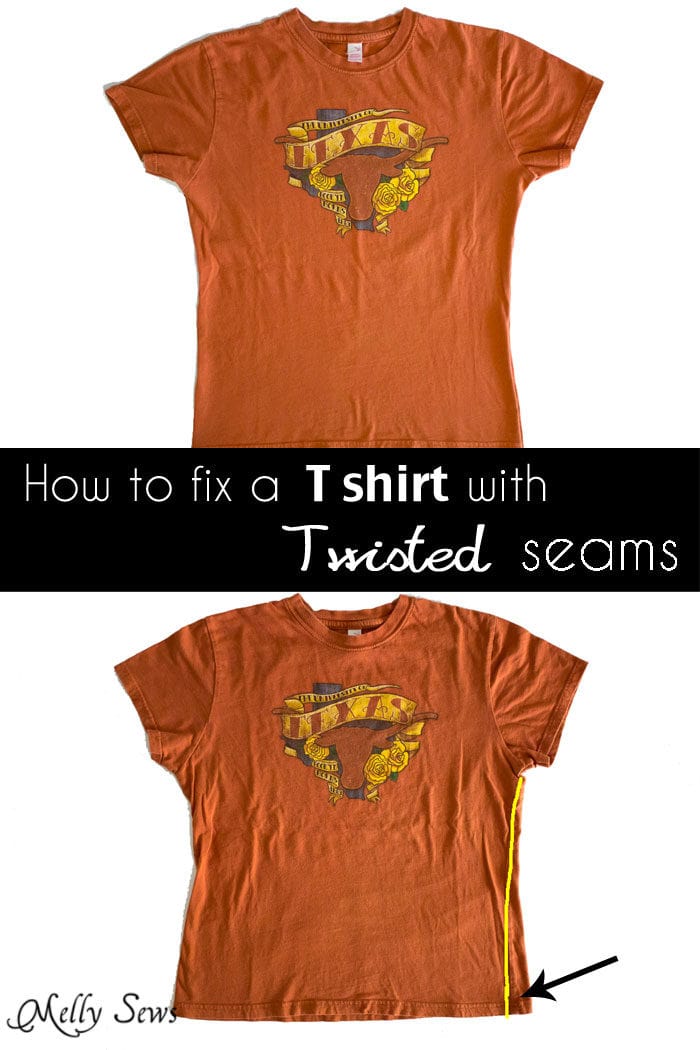 Such an annoying problem! I'm glad I know what to do now - How to fix a t shirt with twisted seams - Melly Sews