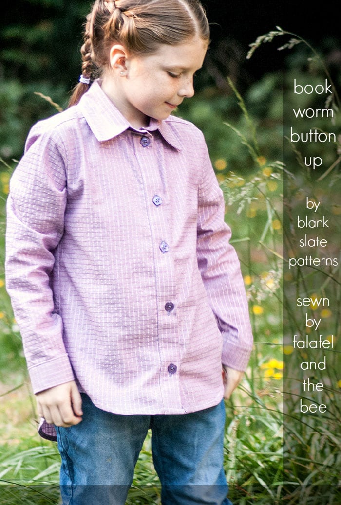 Bookworm Button Up Sewing Pattern by Blank Slate Patterns sewn by Falafel and the Bee