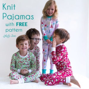 Wanna know a secret? These pajamas for Christmas are easy to make! DIY Sew knit kids Christmas pajamas - with FREE pattern! - Melly Sews