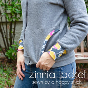 Zinnia Jacket - sweatshirt sewing pattern by Blank Slate Patterns sewn by A Happy Stitch - Melly Sews