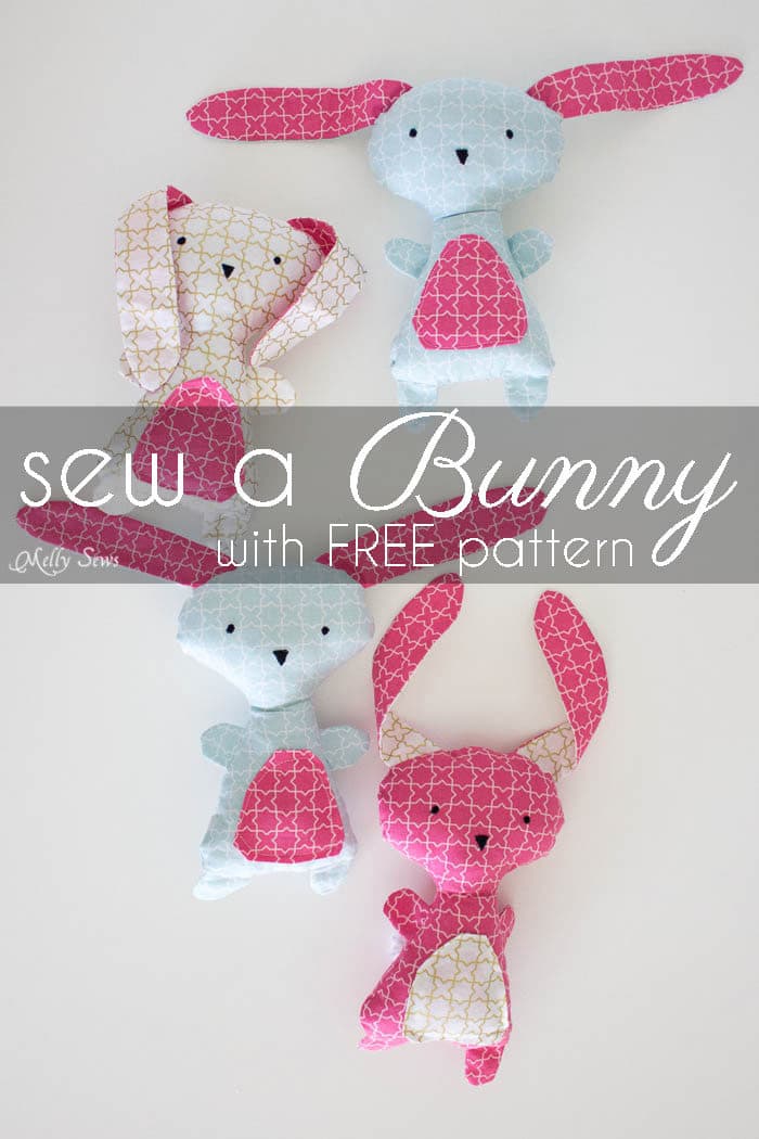 Sew a Bunny - DIY Easter Bunny Tutorial - Free Pattern to sew this cute bunny - would make a great baby gift! - Melly Sews