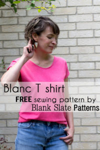 Blanc T shirt sewing pattern by Blank Slate Patterns - FREE women's casual t shirt in sizes XXS-3X