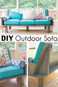 Make a DIY outdoor sofa from plywood - love the minimalist lines! - Melly Sews