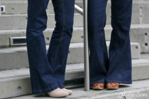 Ginger Flares sewn by Melly Sews and Birkin Flares sewn by Sew a Straight Line - Learn About Sewing Jeans