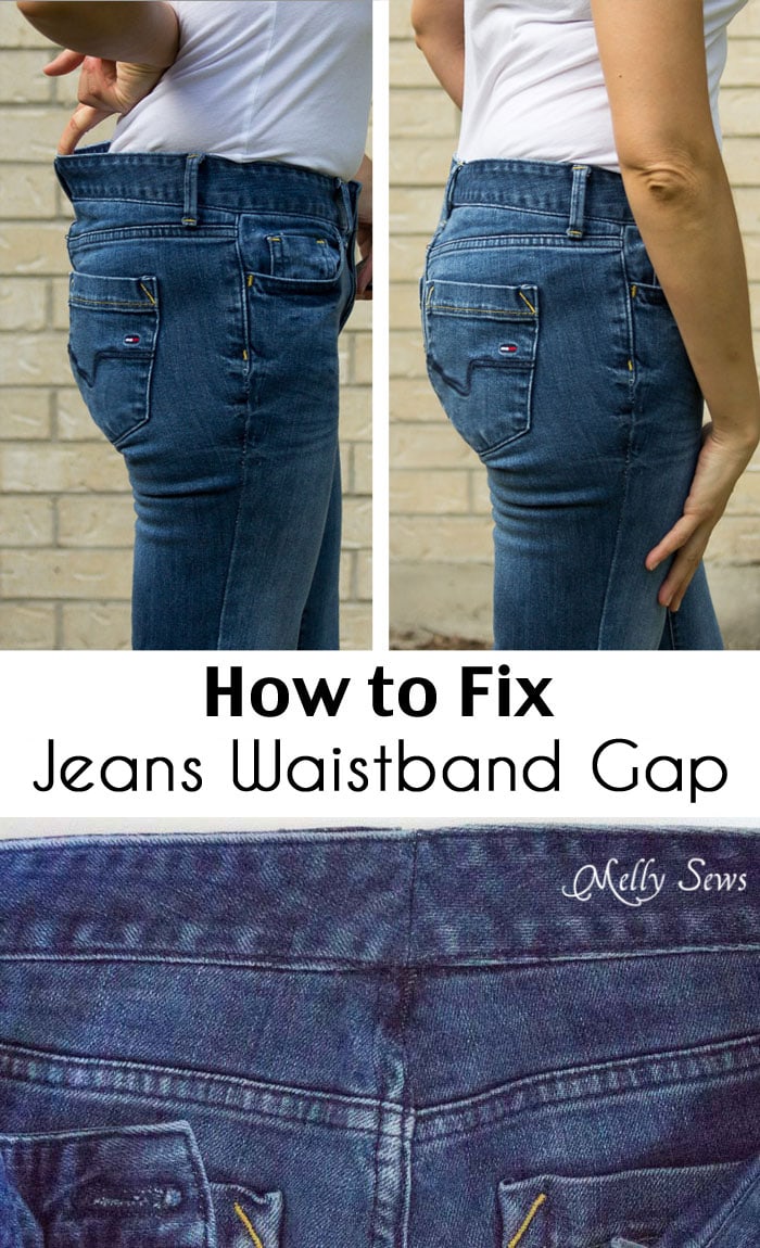 Fix Jeans Waistband Gap - Jean-ious Ideas - Melly Sews