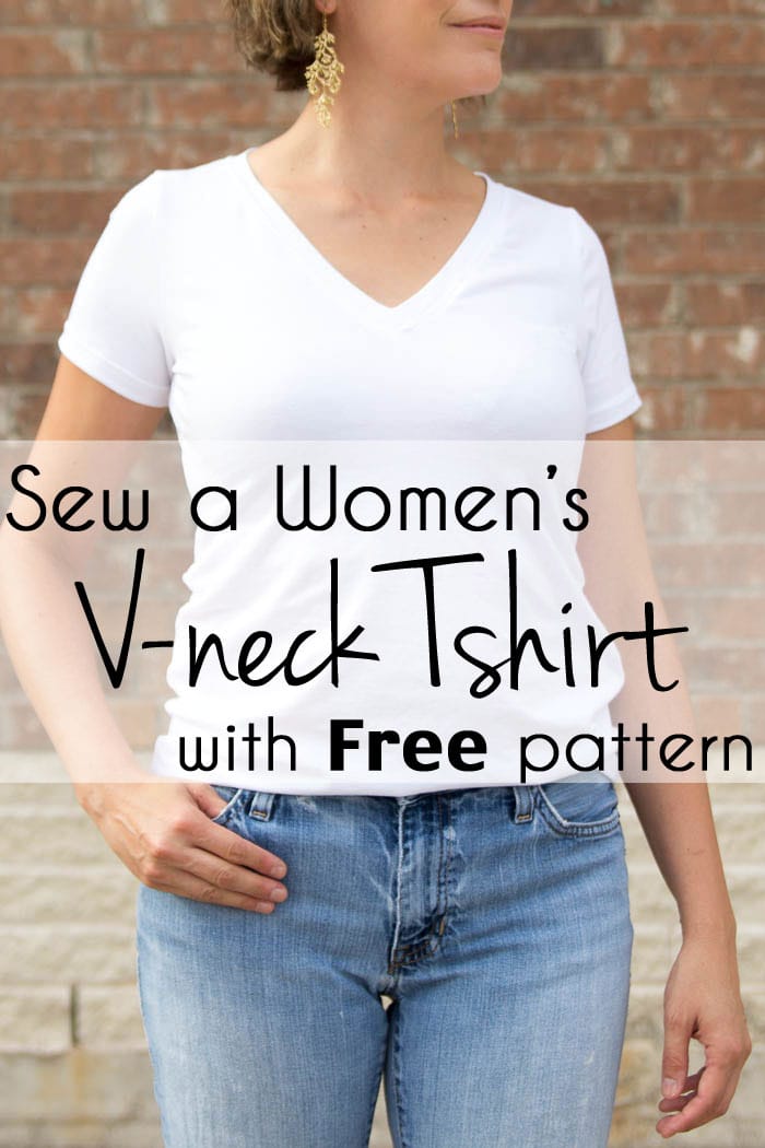 Sew a V-neck Women's T-shirt - Use this free pattern and tutorial from Melly Sews. Every girl needs this!