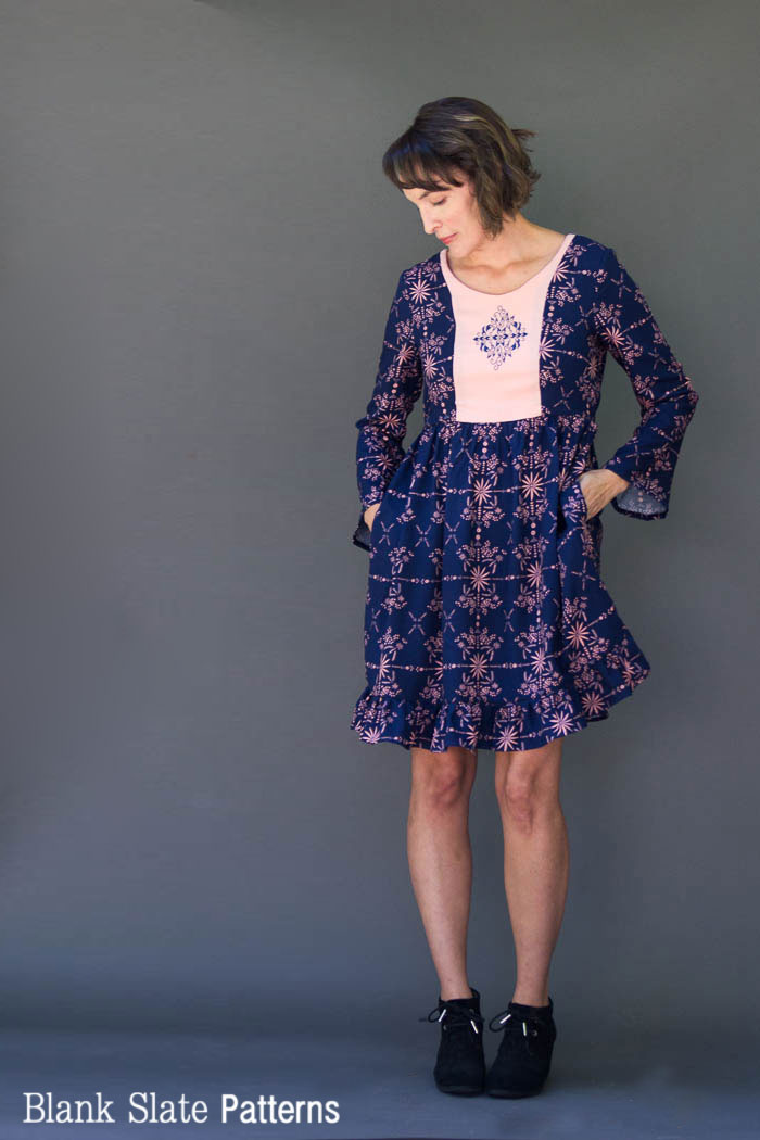 Auberley Dress with an Added Ruffle - How to Add a Ruffle to a Garment - DIY Sewing Tutorial by Melly Sews