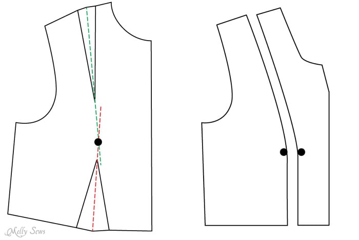 Bust Adjustment – Raise or Lower Bust Point on Princess Seam