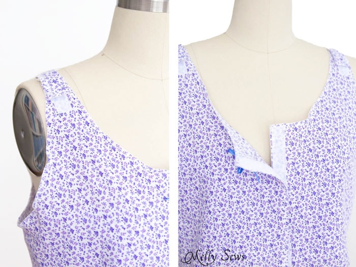 Velcro Shoulders and Front Closure for Easy Dressing - Post Surgery Camisole for Mastectomy or other upper body surgery - Pattern and Video Tutorial - Melly Sews 