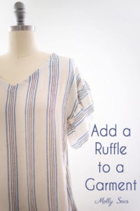 How to sew a ruffle - Esma woven t-shirt pattern with ruffle sleeve hack - Melly Sews