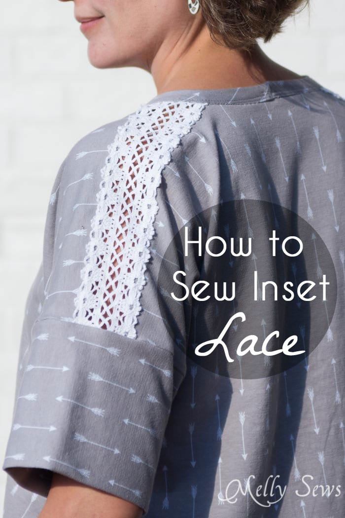 How to sew Lace Inset - Insert Lace in a Seam or anywhere else on a garment with this sewing technique - Melly Sews