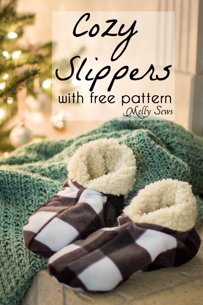 Sew Slippers - a Free Pattern and Video Tutorial to make these DIY Slippers for Men, Women, or Kids - Melly Sews