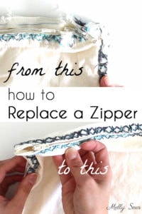 How to replace a zipper - How to fix a broken zipper by replacing it - video and tutorial by Melly Sews