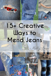 Creative Jeans Mending Tutorials - inspiration roundup from Melly Sews