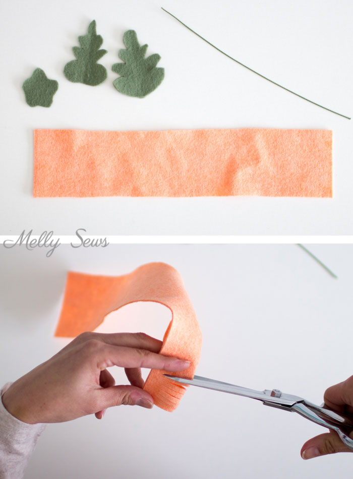 Step 1 - How to make a felt chrysanthemum - felt flower tutorial by Melly Sews