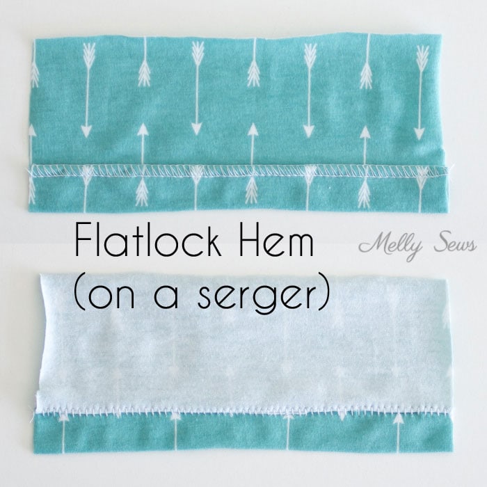 How to flatlock - How to sew a knit hem - 5 different ways to sew a knit hem, 4 with a regular sewing machine - tutorial with video by Melly Sews 