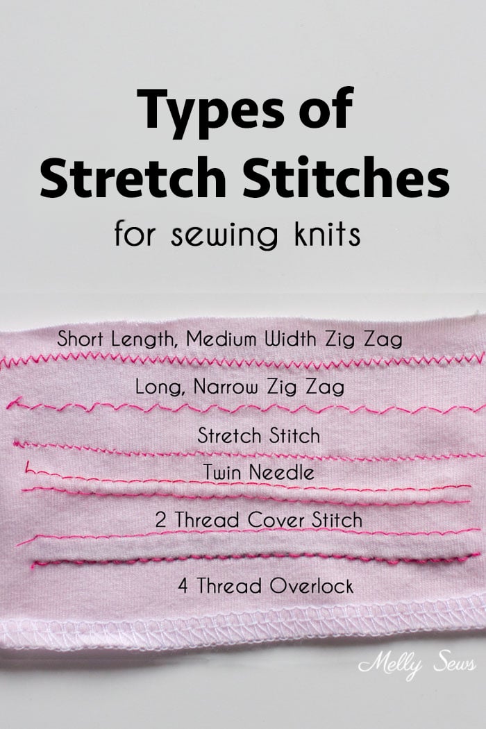 So much great information! Types of stitches used to sew knits - sewing with knits - Melly Sews