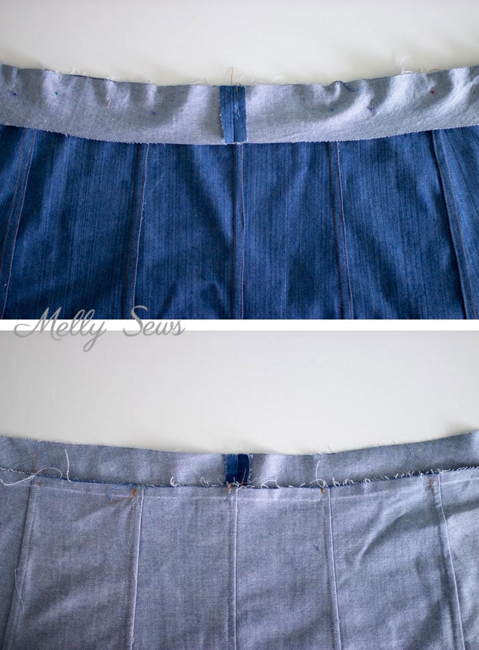 Step 7 - Sew a Button Up Denim Skirt - Full Tutorial for this skirt in any size by Melly Sews