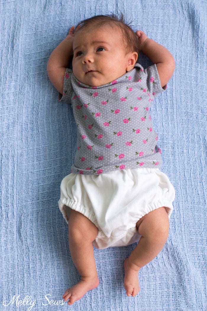 Sew a baby tshirt - super cute free pattern - would be an adorable baby gift! Tutorial and video from Melly Sews 