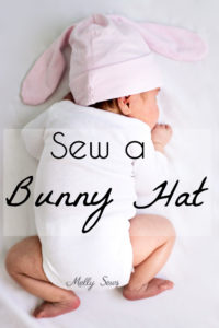 Sew a bunny hat - such a cute gift to sew for a baby! Tutorial from Melly Sews
