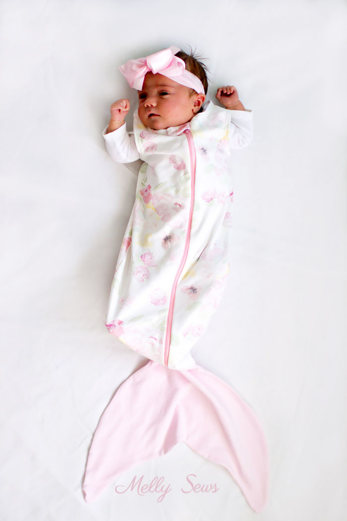 Must make - so cute! Sew a Mermaid Sleep Sack - a Mermaid blanket for babies! Get the sewing pattern and tutorial including video on Melly Sews