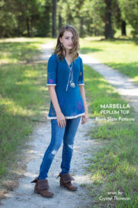 Marbella Dress and Peplum Top sewing pattern from Blank Slate Patterns sewn by Crystal Thoreson