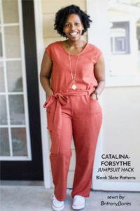 Catalina Dress and Forsythe Trousers sewing patterns from Blank Slate Patterns - hacked into a jumpsuit! - sewn by BrittanyJJones