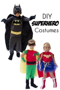 DIY Superhero costumes! Make a Batman costume, a Robin costume and a Wonder Woman costume for kids - Melly Sews