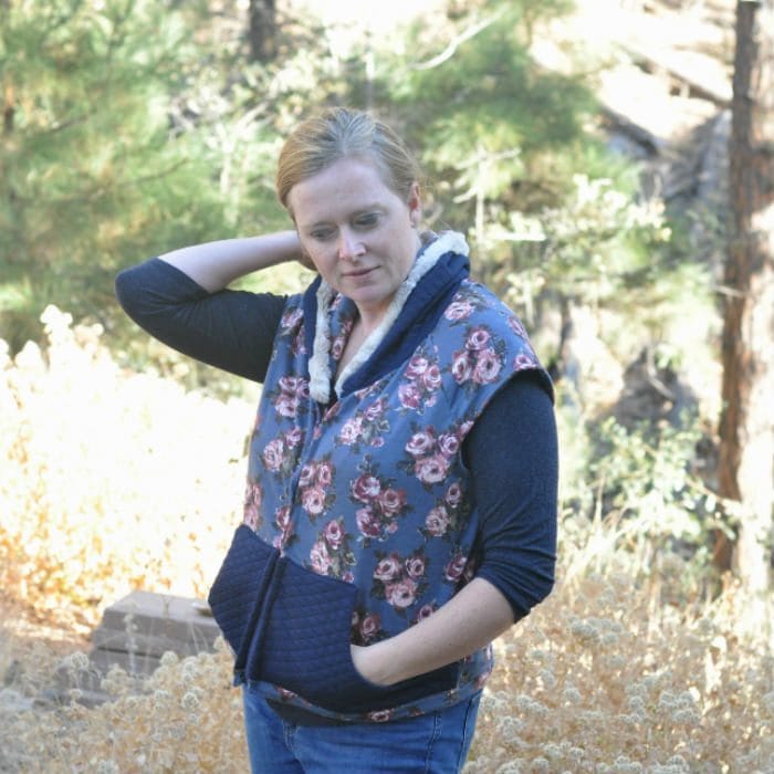 Zinnia Jacket vest hack | sewing pattern from Blank Slate Patterns | sewn by cabin7k