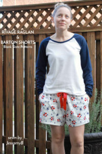 Rivage Raglan and Barton Shorts Blank Slate Sewing Patterns sewn by JessamyB