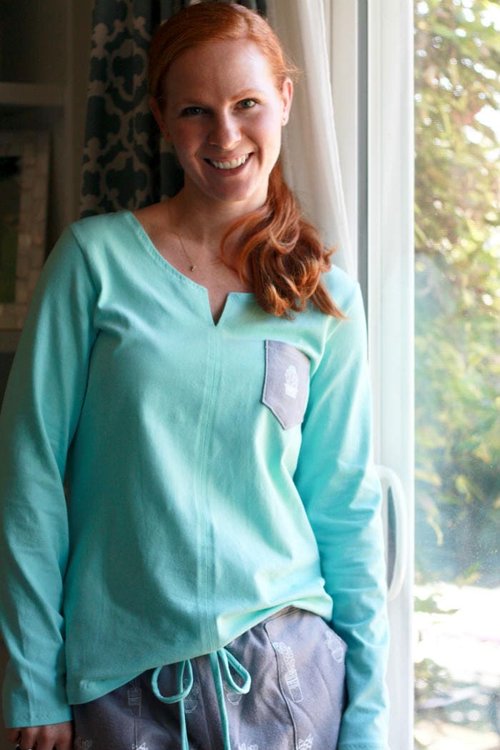 Austin Tee sewing pattern by Blank Slate, sewn by Simple.Blessed