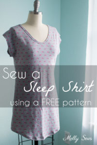 Sew a Sleep Shirt - DIY Nightgown with this tutorial and free pattern from Melly Sews